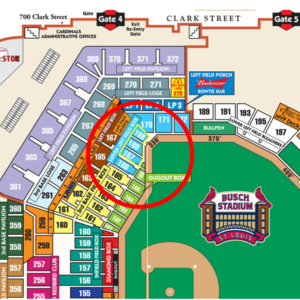 Left-Field Box Upper 167 and lower 168-169, South of Gate 4 on 700 Clark Street